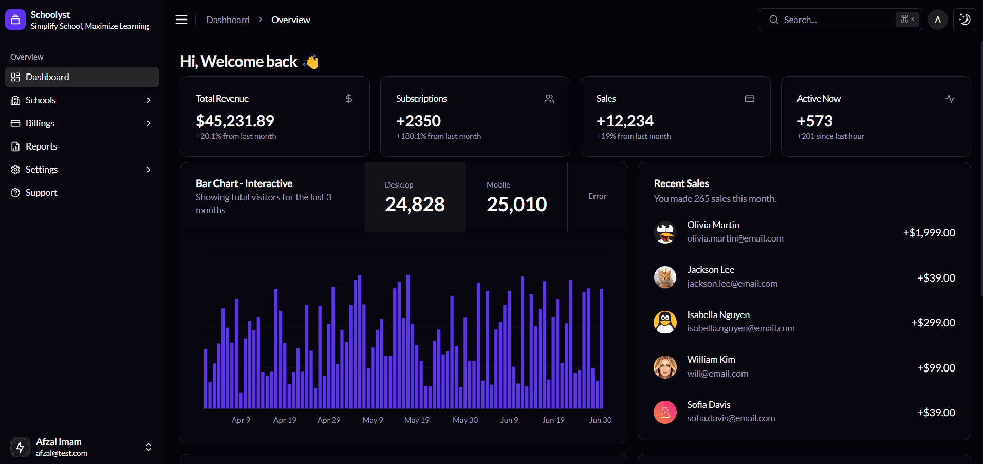 Schoolyst Dashboard Preview